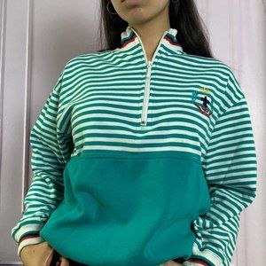 Vintage Turquoise Quarterzip Sweater